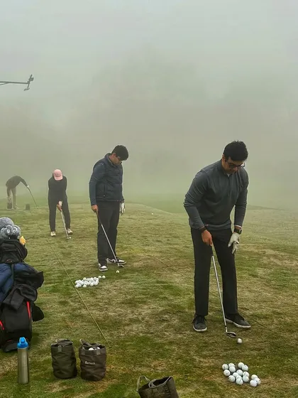 Even when the fog rolls in, the grind continues. There's something special about practicing in the quiet of a misty morning.