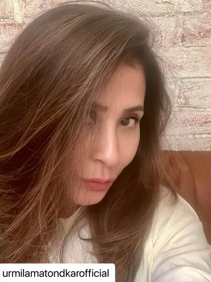 A selfie from Urmila Matondkar showing off her fresh cut and color. It's the best feeling when clients love their new hair.