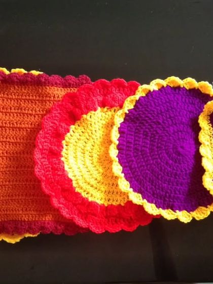 A collection of my colorful table mats.