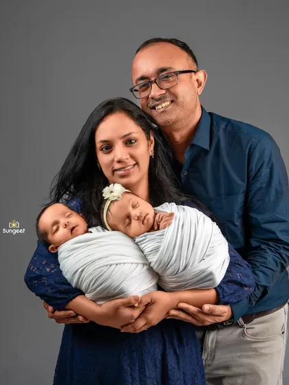 Double the joy, double the love. We have special experience in safely and beautifully photographing newborn twins, capturing the unique bond they share from the very first day.