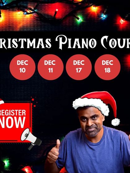 Announcing my fun-filled Christmas Piano Course. Over four sessions, we focus on traditional carols and popular holiday songs. It's a great way to celebrate the season and learn some festive tunes.