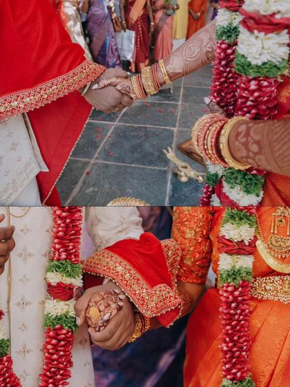 A duplicate of the close-up shots of the couple's hands during the ceremony.