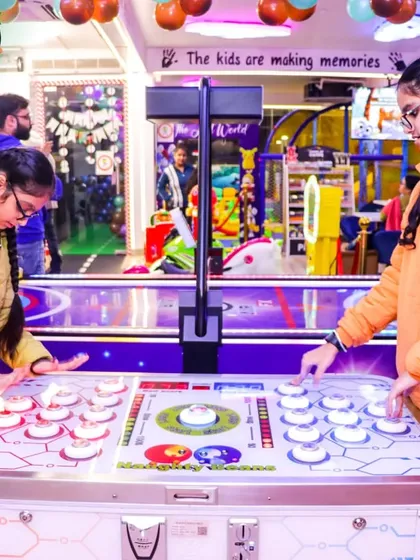 It's not just for kids. Here, older children and adults get competitive with our fast-paced air hockey table, one of the many games in our exciting arcade zone.