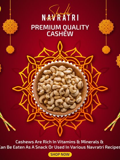 My premium cashews are rich in vitamins and minerals. They can be eaten as a snack or used in various Navratri recipes to add richness and flavor.