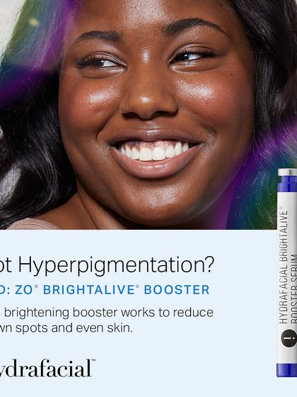 To combat hyperpigmentation, we use the ZO Brightalive Booster in our Hydrafacial treatments. This booster works to reduce brown spots and even out skin tone.