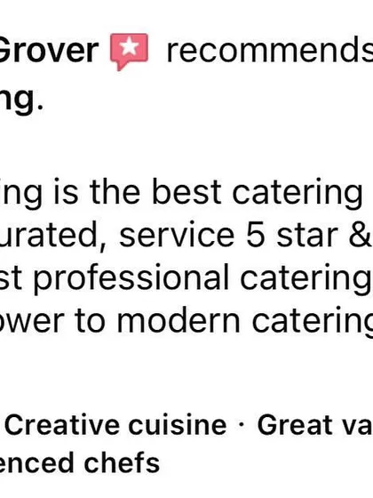 Uday Grover's review calling us the "best catering in Delhi" with "next level curated" food is incredibly humbling. We strive to be the most professional catering company in India.