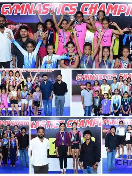 More moments of triumph from various competitions, showcasing our gymnasts with their medals, trophies, and proud coaches.