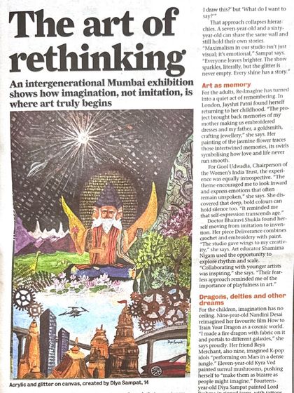 "The art of rethinking." Another look at our feature in Mumbai Mirror, which explains how our intergenerational exhibition shows where art truly begins: imagination.