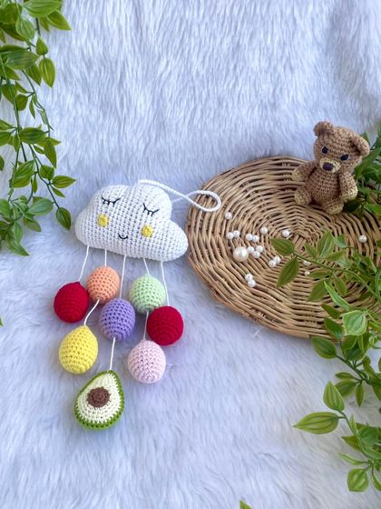 Another view of the adorable cloud wall decor.