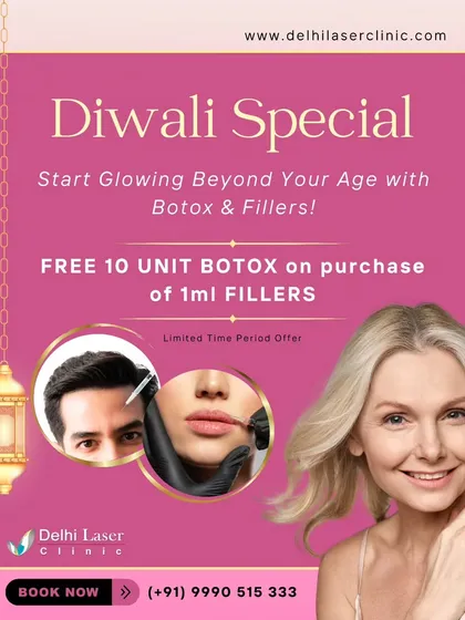 A Diwali special promotion we ran, offering a complimentary Botox treatment with the purchase of dermal fillers. We often create special packages to help you celebrate with glowing skin.