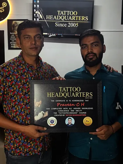 We believe in celebrating success. Here is a proud graduate from our April batch holding his government-recognized certificate, fully equipped with the skills and confidence to become a professional tattoo artist.