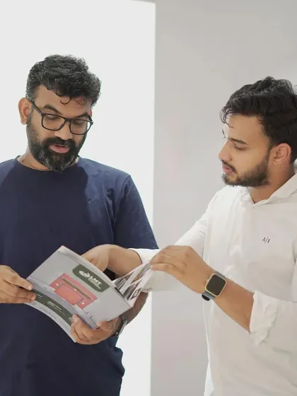 Walking Ebadu Rahman through our product brochure.