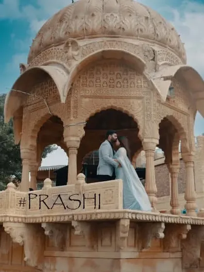 A majestic pre-wedding shoot at a heritage location in Jaisalmer. We travel across India to find these grand backdrops for couples who want a royal touch.