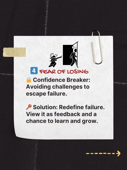 The fear of losing can stop you from taking on new challenges. I help clients redefine failure as feedback, viewing it as an opportunity to learn and grow.