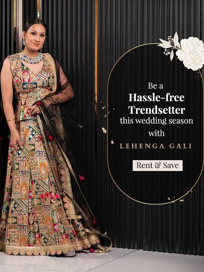 Be a hassle-free trendsetter this wedding season with this beautiful multi-colored lehenga.