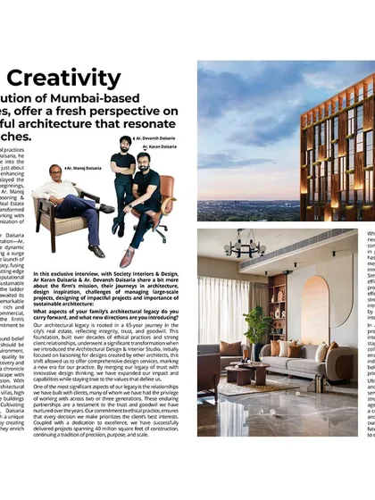 An inside look at our feature in Society Interiors & Design, where we discuss our dynamic evolution and fresh perspective on creating meaningful, innovative architecture.