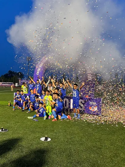 This is the feeling of victory. Our U20 team celebrating their back to back national championship win. We don't just teach football; we build champion teams with a winning mentality. This is the result of discipline, teamwork, and relentless hard work.