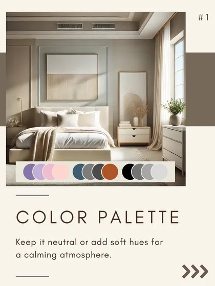 The right color palette is the foundation of a serene bedroom. I often recommend neutral tones or soft hues to create a calming atmosphere that promotes rest and relaxation.