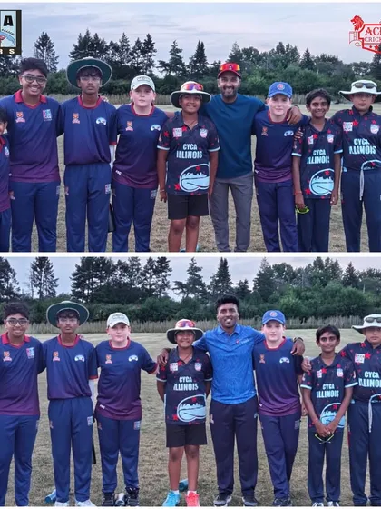 A collage showing our coaches with the CYCA team, highlighting the strong bond formed during the training camp.