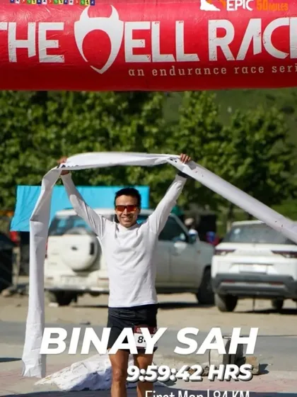 Congratulations to our coach Binay Sah for his stellar performance at the Hell Race Rohtaang Epic. He won the 84 km race with a new course record, showing the grace and strength of a true champion.