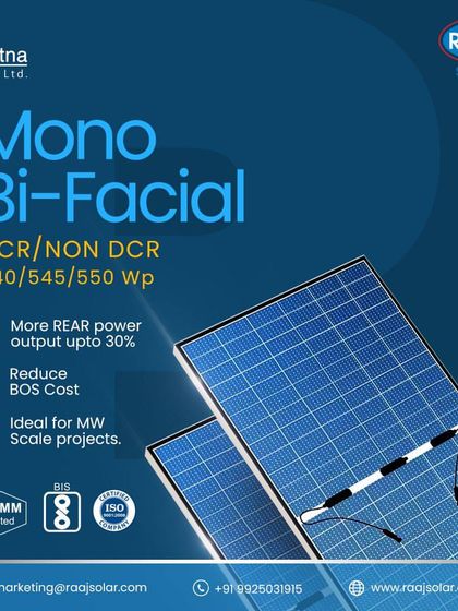 Raaj Solar - Utility-Scale & Industrial Solar Projects Our Advanced Solar Modules photo 24