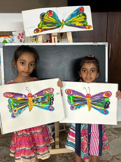 Inspired by Eric Carle's 'The Very Hungry Caterpillar', these little caterpillars are blooming into beautiful butterflies. This activity combines story time with a fun art project.