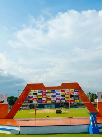 The presentation stage we designed for the Tamil Nadu Premier League (TNPL). We provide complete production, branding, and operations for this important regional cricket tournament.