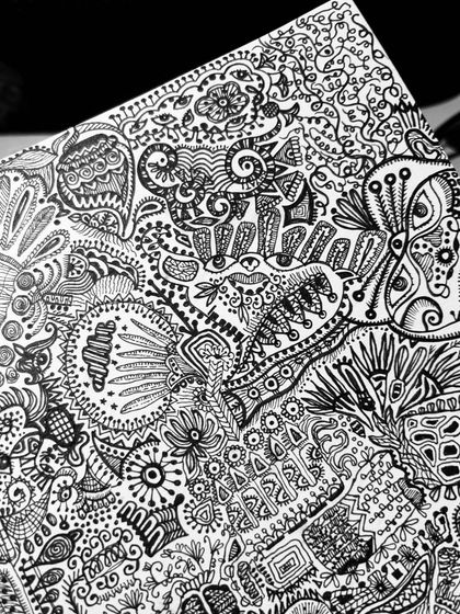 A close-up on the intricate line work. This kind of detailed drawing is a form of meditation for me.