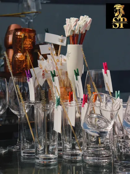 The details make the design. We provide everything from custom stirrers and glassware to marshmallow garnishes to ensure your bar is perfectly styled.