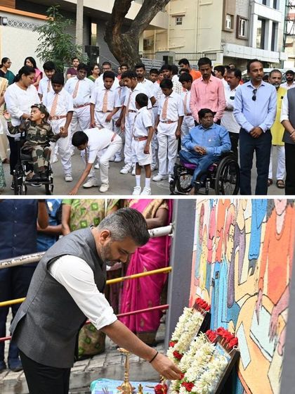 Paying respects during the Independence Day ceremony at Samarthanam Trust. The event was a powerful reminder that patriotism and ability come in all forms.