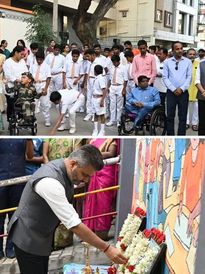 Paying respects during the Independence Day ceremony at Samarthanam Trust. The event was a powerful reminder that patriotism and ability come in all forms.