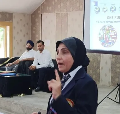 A WKF Referee A conducting a seminar on new WKF rules for referees and coaches in New Delhi. We prioritize keeping our members updated with the latest regulations.