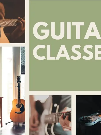 A collage showcasing the variety of guitars you can learn to play at Lilanoor. Our course immerses participants in styles from electric and folk to jazz and funk.