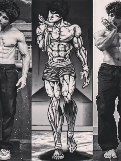 A side-by-side comparison with the anime character Baki Hanma. Your body is a reflection of your lifestyle, and I'm inspired by the pursuit of peak physical form.