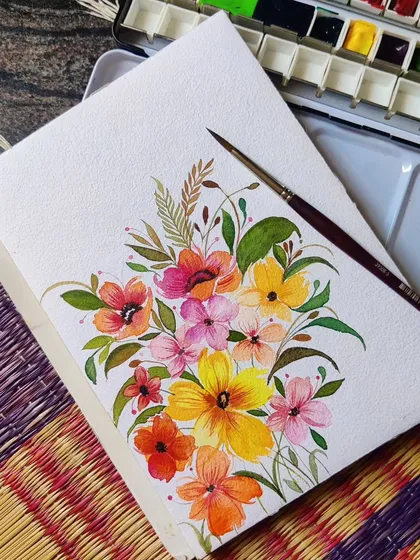 I find so much joy in painting these vibrant, imaginary flowers. It's a reminder that art doesn't have to be perfect or realistic, it just has to make you feel happy.