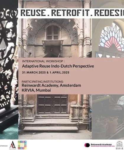 A variation of the poster for our international workshop on "Reuse. Retrofit. Redesign." The collage of images showcases the architectural details and textures that are central to the study of adaptive reuse.