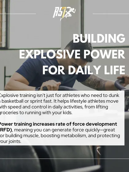 Explosive power isn't just for dunking a basketball. It's for lifting groceries, running with your kids, and reacting quickly in daily life. I incorporate power training to improve my clients' rate of force development.
