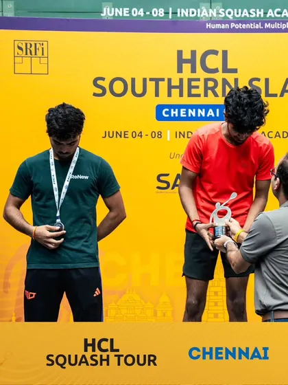My player receiving his runner-up trophy at the HCL Southern Slam in Chennai. Another tournament, another podium finish for the team.