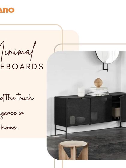 This minimal black sideboard adds a touch of elegance and practical storage to any room. Its sleek metal legs and discreet doors make it an ideal piece for modern living rooms or entryways, keeping clutter hidden in style.