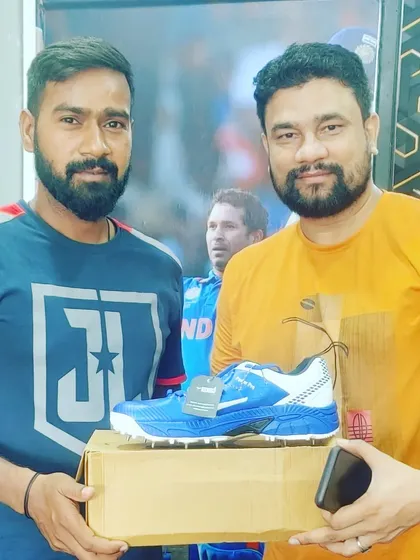 We support upcoming talent like Anil Dev from World XI Cricket Academy. Here he is with a pair of our CN CRIC sponsored cricket spike shoes, built for grip and comfort.