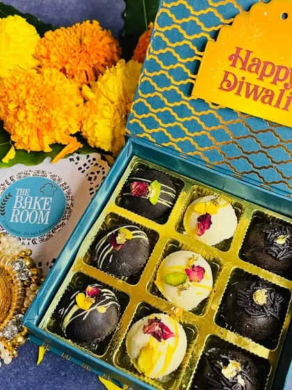 Another one of our festive Diwali gift boxes. The vibrant packaging and delicious assortment of sweets inside make it a perfect gift to share with family and friends.