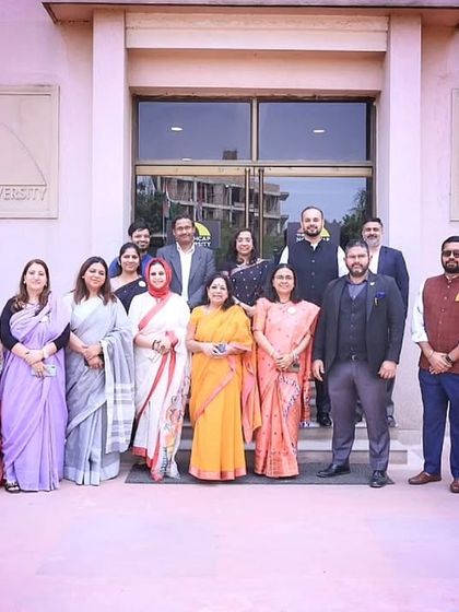 A group photograph with the esteemed faculty and fellow judges at The NorthCap University's moot court competition. It is always inspiring to be among such dedicated legal educators and professionals.