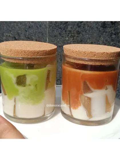 Can't decide between your favorite drinks? I've got you covered with my matcha and coffee-themed candles. Each one captures the unique color and vibe of the beloved beverage.