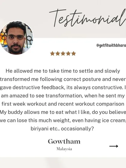This feedback from Gowtham makes me so happy. Yes, you can absolutely lose weight while still enjoying ice cream and biryani occasionally. My plans are about flexibility and portion control, not punishment.