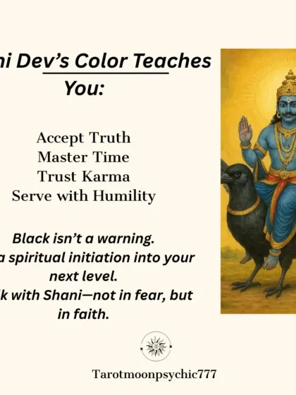 Shani Dev's color teaches you to accept truth, master time, trust karma, and serve with humility. Black isn't a warning; it's a spiritual initiation into your next level.