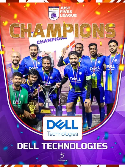 We celebrate victory and the spirit of competition. Here are the champions from Dell Technologies at our Just Fives League Corporate Edition 2. We create a platform where corporate teams can strive for and achieve glory together.