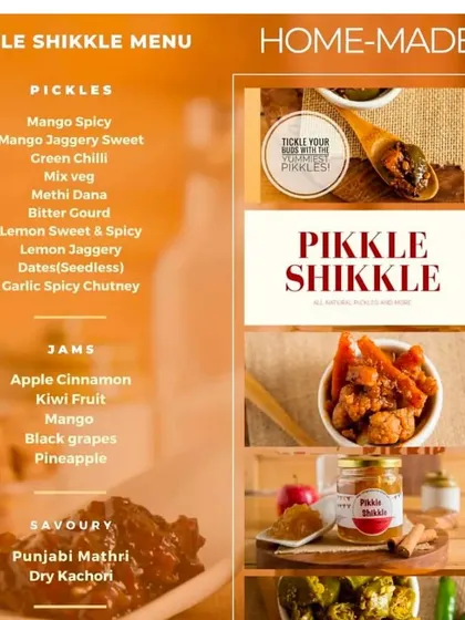 Take a look at our full home-made menu. We offer a wide variety of pickles, from spicy mango to sweet and tangy lemon, alongside jams and our popular Punjabi Mathri and Dry Kachori.