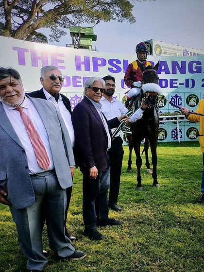 The winning connections of Ranquelino celebrate their victory at the HPSL Bangalore Derby. Associating your brand with such moments of peak emotion and achievement creates a lasting impact.