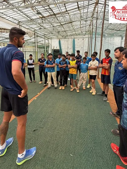 An exclusive mentorship session with IPL star Aman Khan. We believe in providing our young cricketers with direct access to professional players, offering them invaluable lessons, tips, and motivation to guide their own journeys.