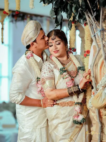 A tender moment during a traditional South Indian wedding ceremony. These quiet, unposed embraces are the memories I cherish capturing the most.